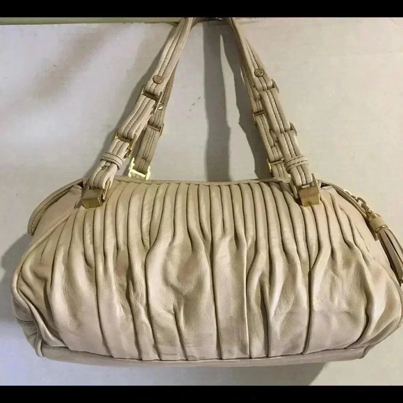 Cole Haan beige leather hobo handbag - Picture 1 of 8